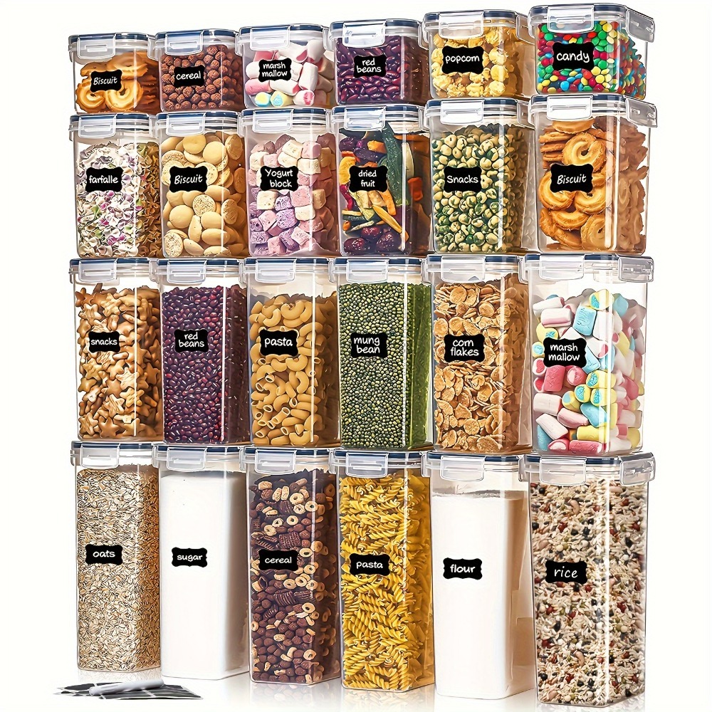 Food Storage Boxes With Lids - 24個入り食品保存容器 12箱 12蓋 気密パントリーオーガナイザー キッチンアクセサリー ガジェットツール