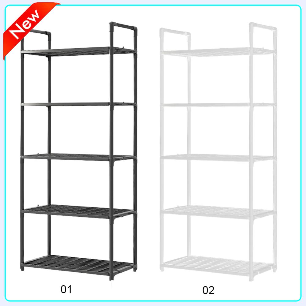 Food Storage Shelving - 5段シェルフユニット、頑丈な収納棚、調節可能な収納ラック、耐荷重66ポンド、ランドリー、バスルーム、キッチン、ガレージ、パントリー用
