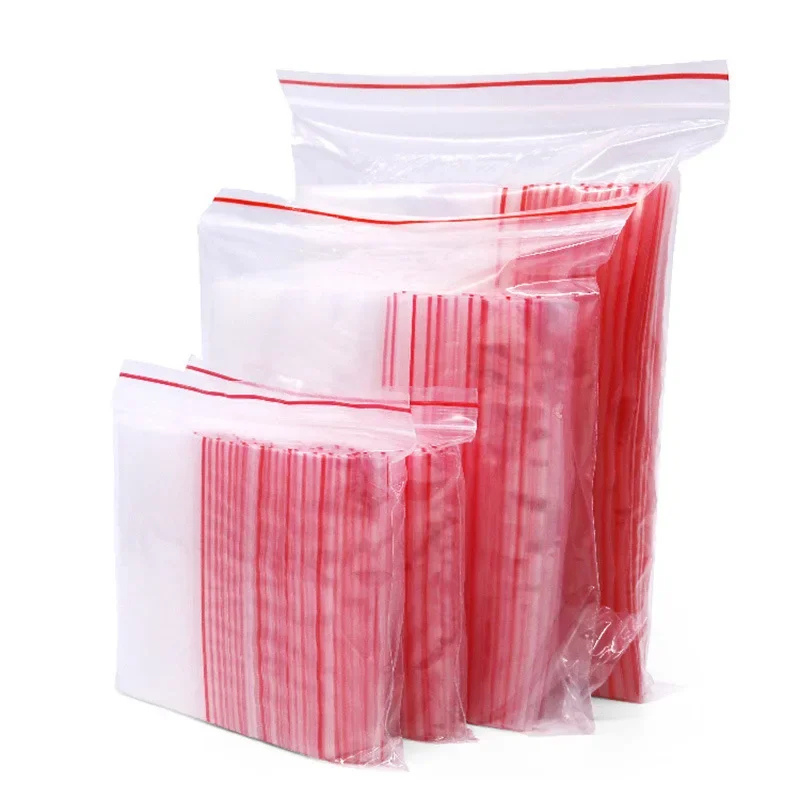 Lock And Lock Food Storage - 100/300 個小さなジップロックビニール袋再閉鎖可能な透明袋真空保存袋クリアバッグジップロック食品保存袋