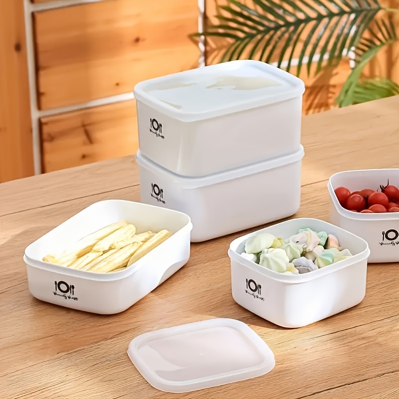 Food Storage Boxes With Lids - 食品グレードの長方形プラスチック製ランチ弁当箱、蓋付き密閉保存容器、学生用、電子レンジ・冷蔵庫対応