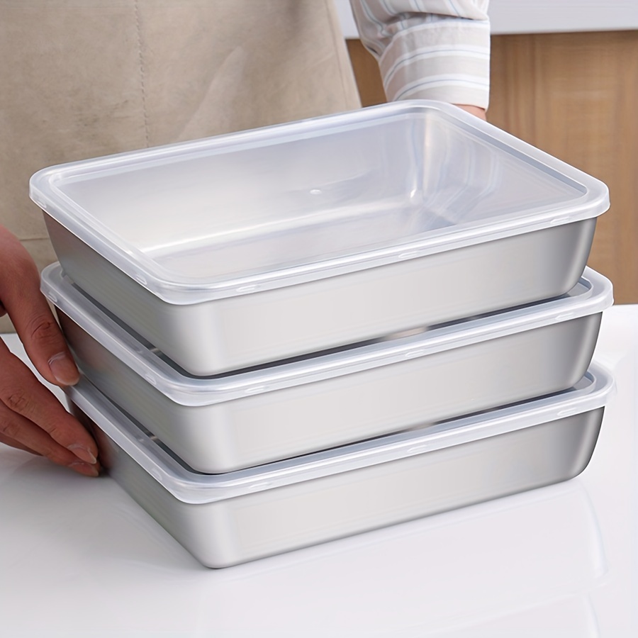 Food Storage Pantry - 1-3個入り ステンレス製食品保存容器 密閉型 BPAフリー キッチンオーガナイザー 冷蔵庫・パントリー用