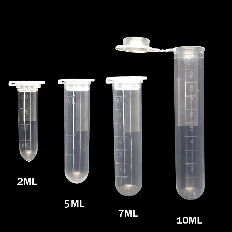 Food Storage Youtube - 5ML/10ML 実験用品保管サンプル透明プラスチック遠心分離管試験管クリップ蓋付き実験室容器