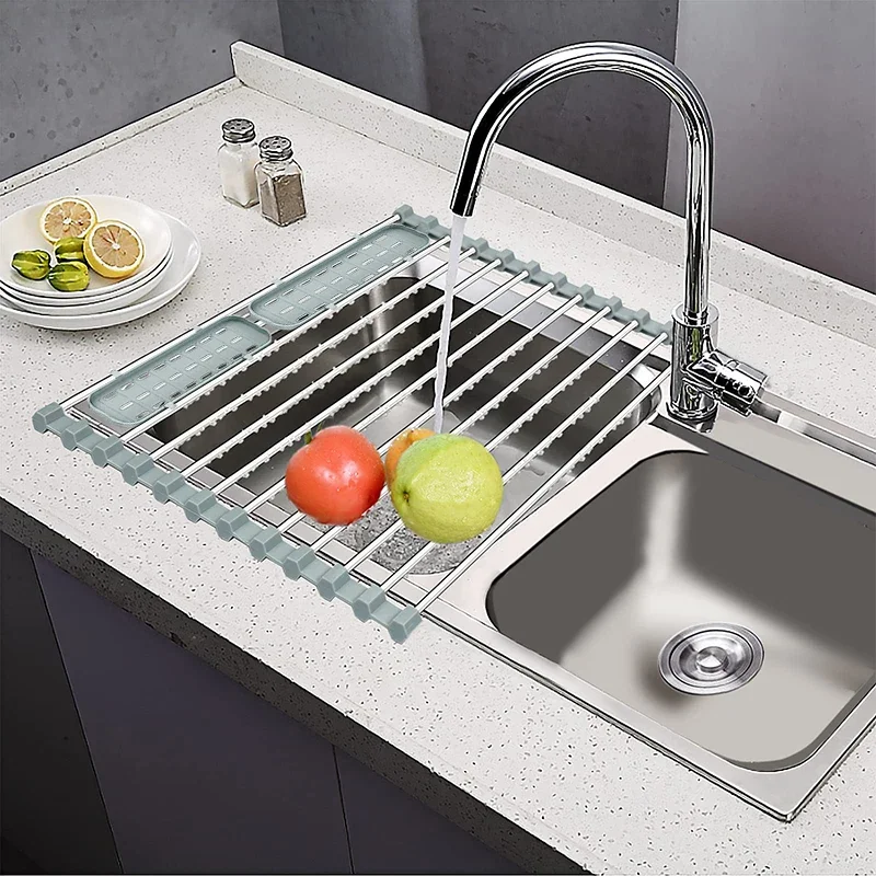 Food Storage Shelving - ステンレス製の折りたたみ式食器棚,ドライラック,キッチンシンクホルダー,ボウルオーガナイザー,プレート収納