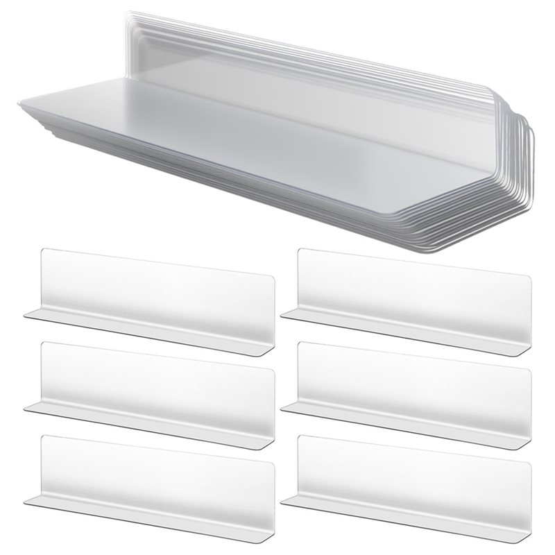 Food Storage Shelving - ABGR-キッチンキャビネット収納ラックディスプレイスタンドストア20個20cm L字型棚仕切り透明プラスチックオーガナイザー