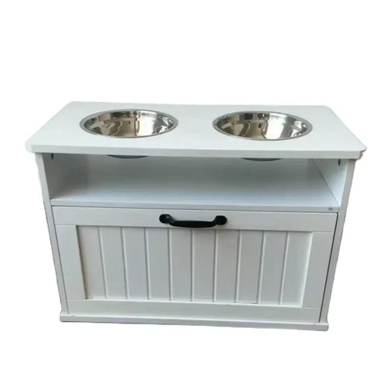 Food Storage In Cabinets - モダンな5Lステンレス製マグネット式ドア付きドッグフード収納キャビネット、ポータブル屋外給餌ステーション、ソリッドパターン、自動式