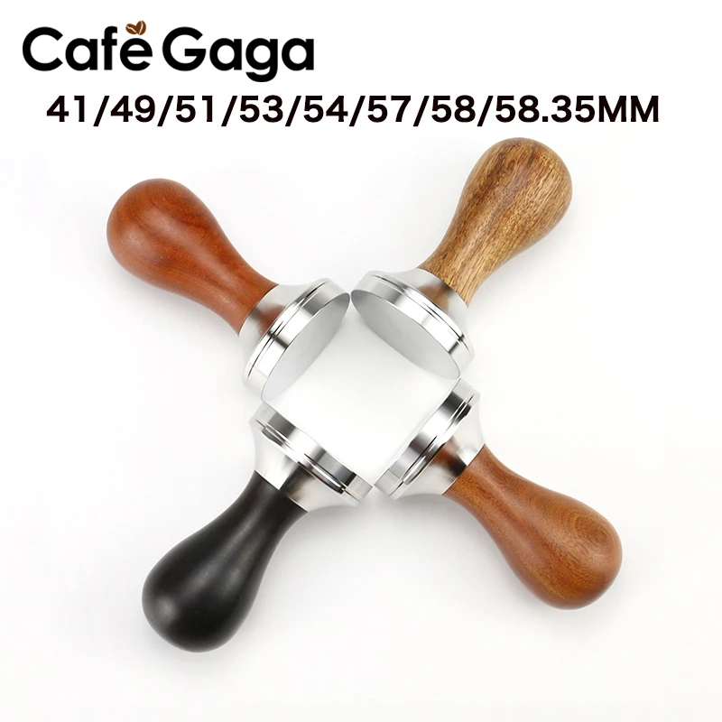 Delonghi Espresso Magnifica - コーヒータンパー 51mm、53mm、57mm、58.5mm。木製、ステンレス製ベース。デロンギ、ブレビル製エスプレッソマシン用アクセサリー、バリスタツール。