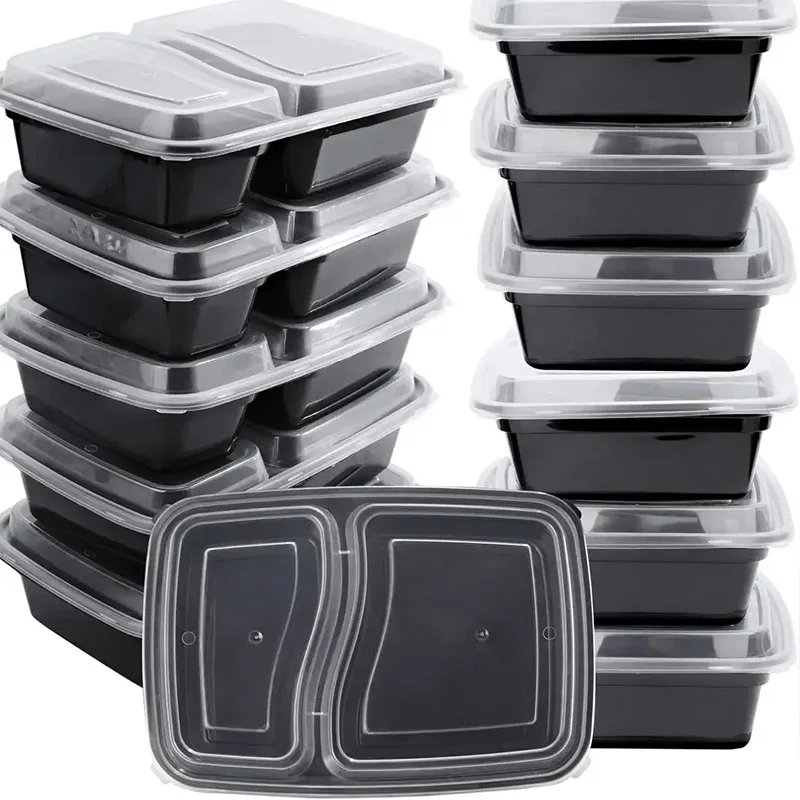 Food Storage Jar Set - 10 セット使い捨て食品ボックス蓋付き電子レンジ食品保存ボックスキッチン冷蔵庫保存容器耐久性のある積み重ね可能