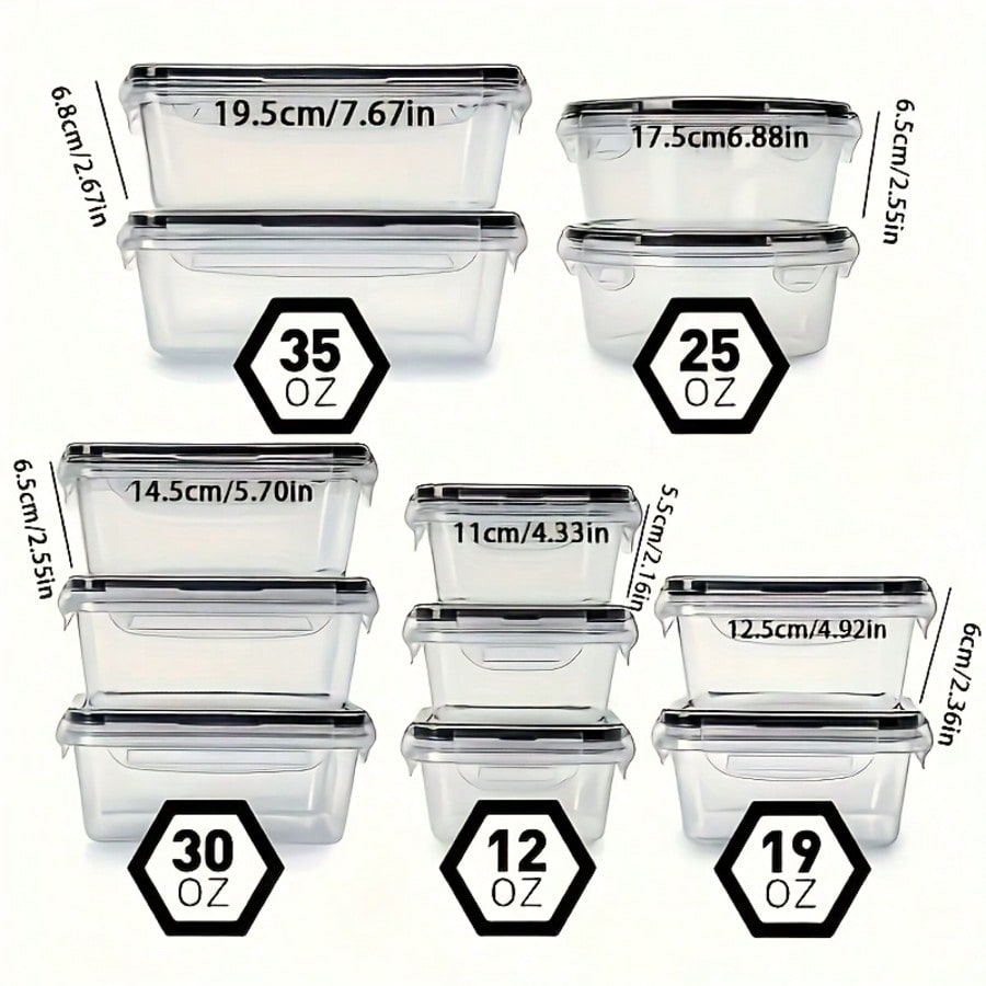 24個入り食品保存容器、気密蓋付き、ランチやオフィスでの食事 - Storage Food Prep のレビューと価格