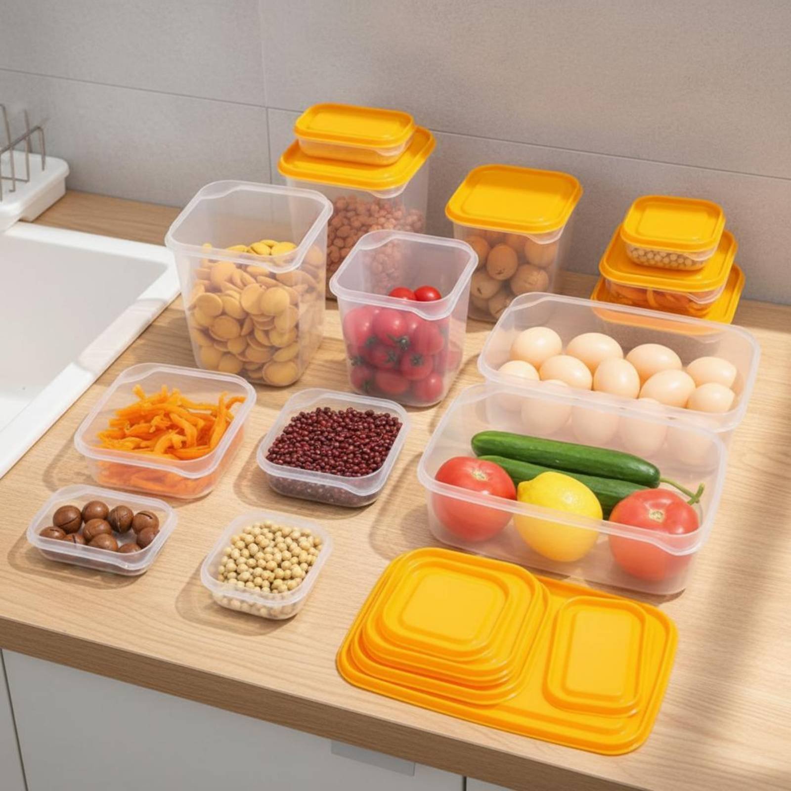 17個入り冷蔵庫収納ボックスセット、漏れ防止プラスチック食品 - Food Storage Boxes With Lids のレビューと価格