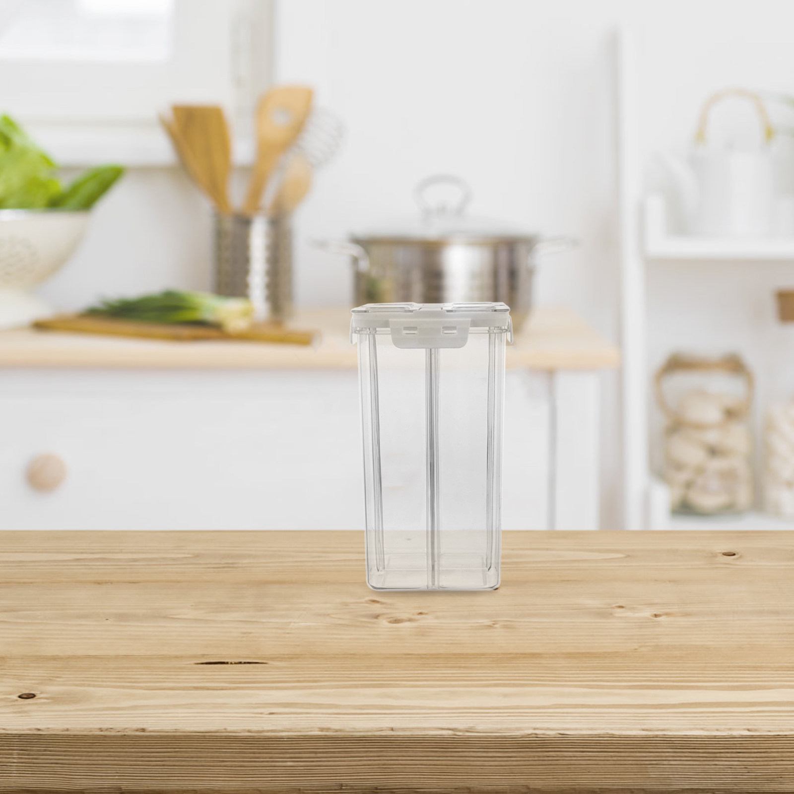 プラスチック製4区画食品保存容器 透明 密閉 キッチンパント - Food Storage Pantry のレビューと価格
