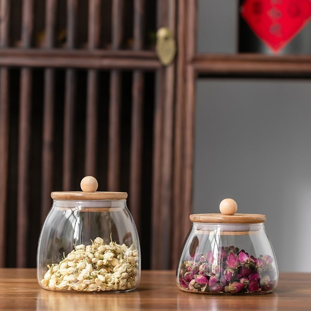 木製蓋ガラス密封瓶食品容器茶キャンディキッチン収納ボトル瓶大 - Glass Food Storage Xl のレビューと価格