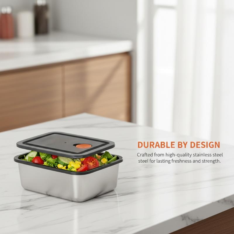 4個セット ステンレス製食品保存容器 厚みのある漏れ防止設計 - Food Storage Pantry のレビューと価格