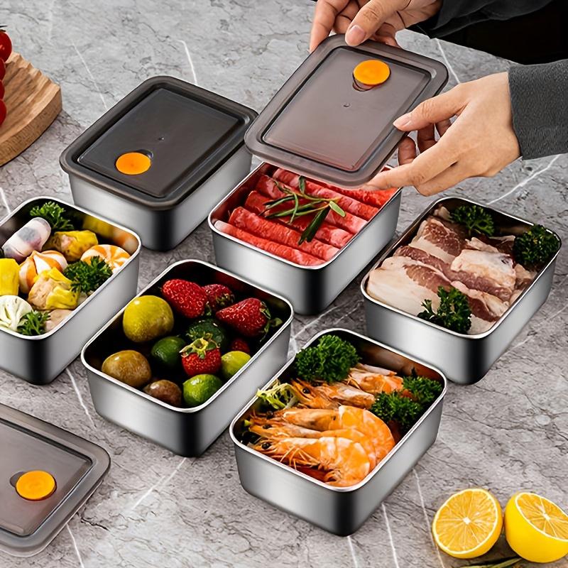 4個セット ステンレス製食品保存容器 厚みのある漏れ防止設計 - Food Storage Pantry のレビューと価格