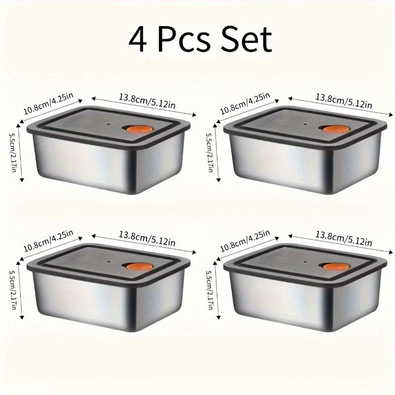 4個セット ステンレス製食品保存容器 厚みのある漏れ防止設計 - Food Storage Pantry のレビューと価格
