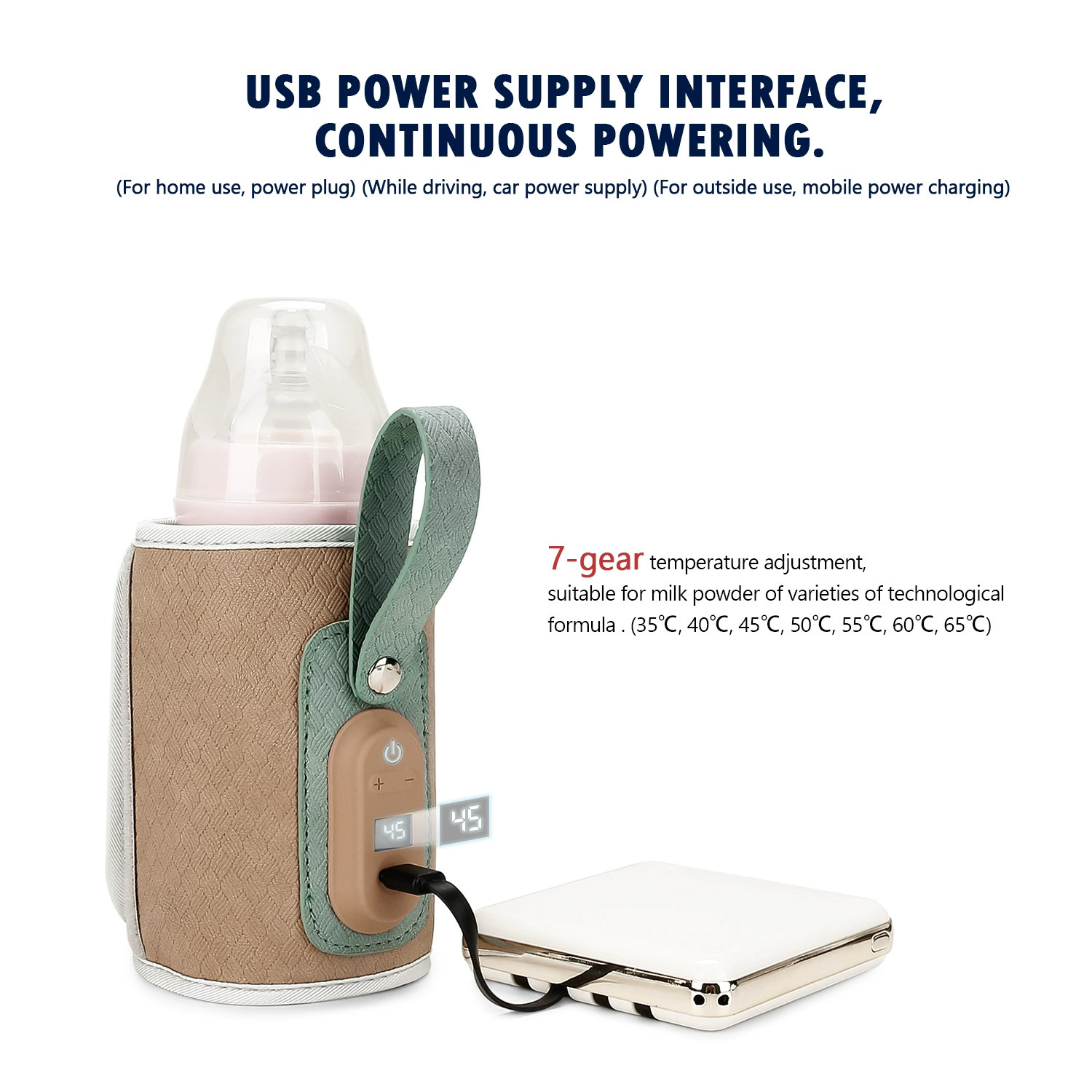 哺乳瓶ウォーマーバッグ USB 電源ヒーター断熱加熱バッグ旅 - Portable Food Warmer のレビューと価格