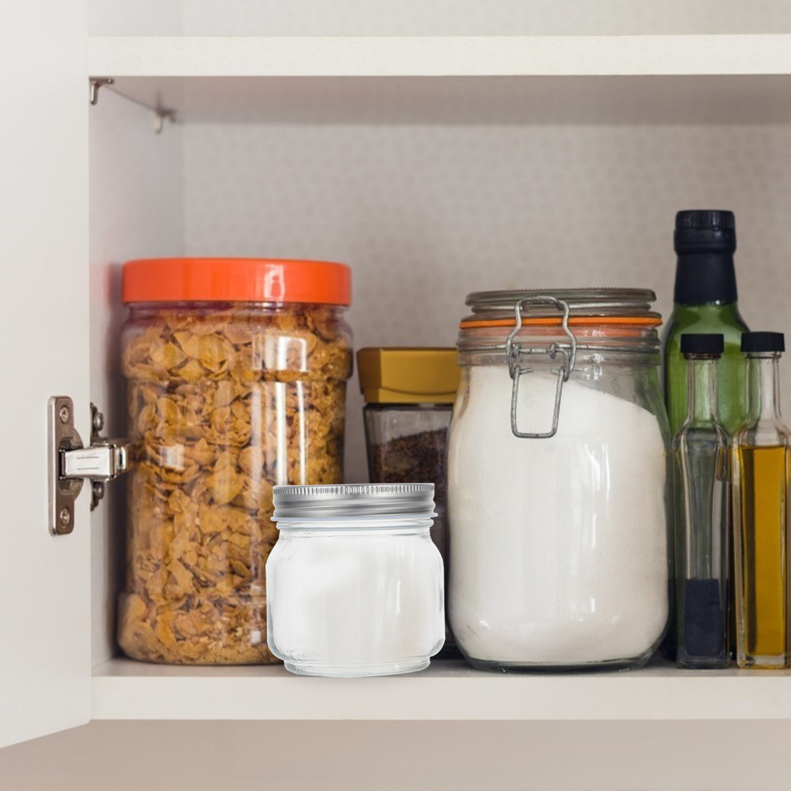 6個入り、厚手で透明なガラス製メイソンジャー。密閉性の高い蓋 - Food Storage Glass のレビューと価格