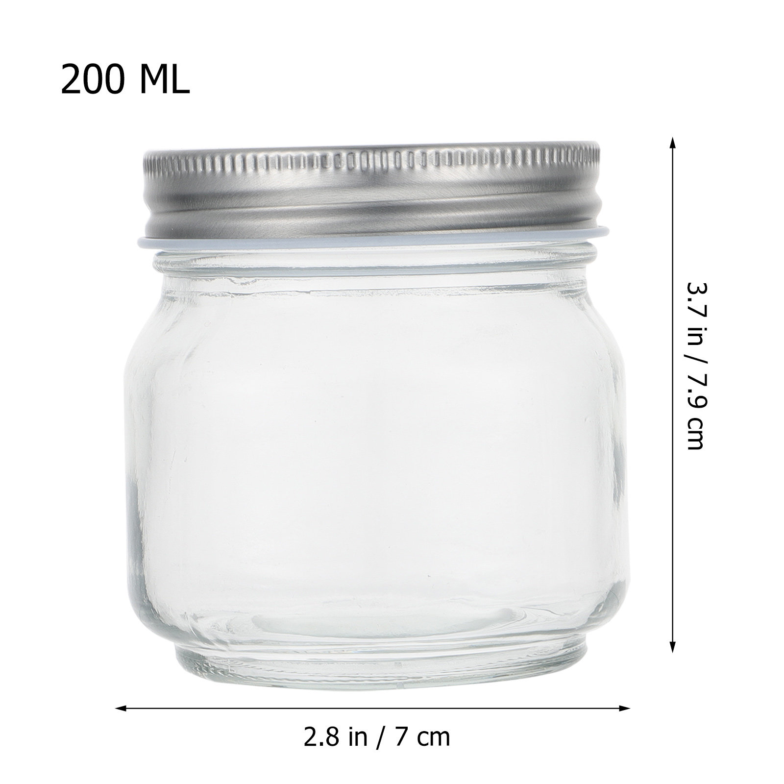 6個入り、厚手で透明なガラス製メイソンジャー。密閉性の高い蓋 - Food Storage Glass のレビューと価格