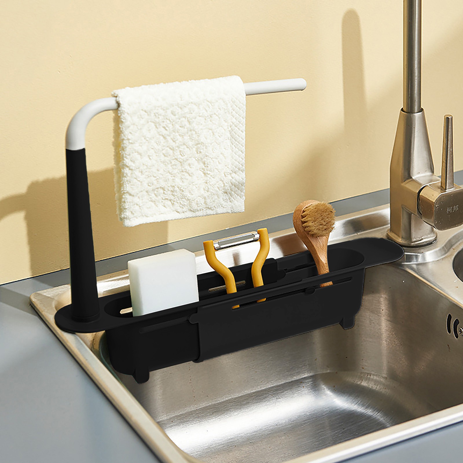 Elescopicシンクの水切り、キッチンオーガナイザー、石 - Food Storage Shelving のレビューと価格