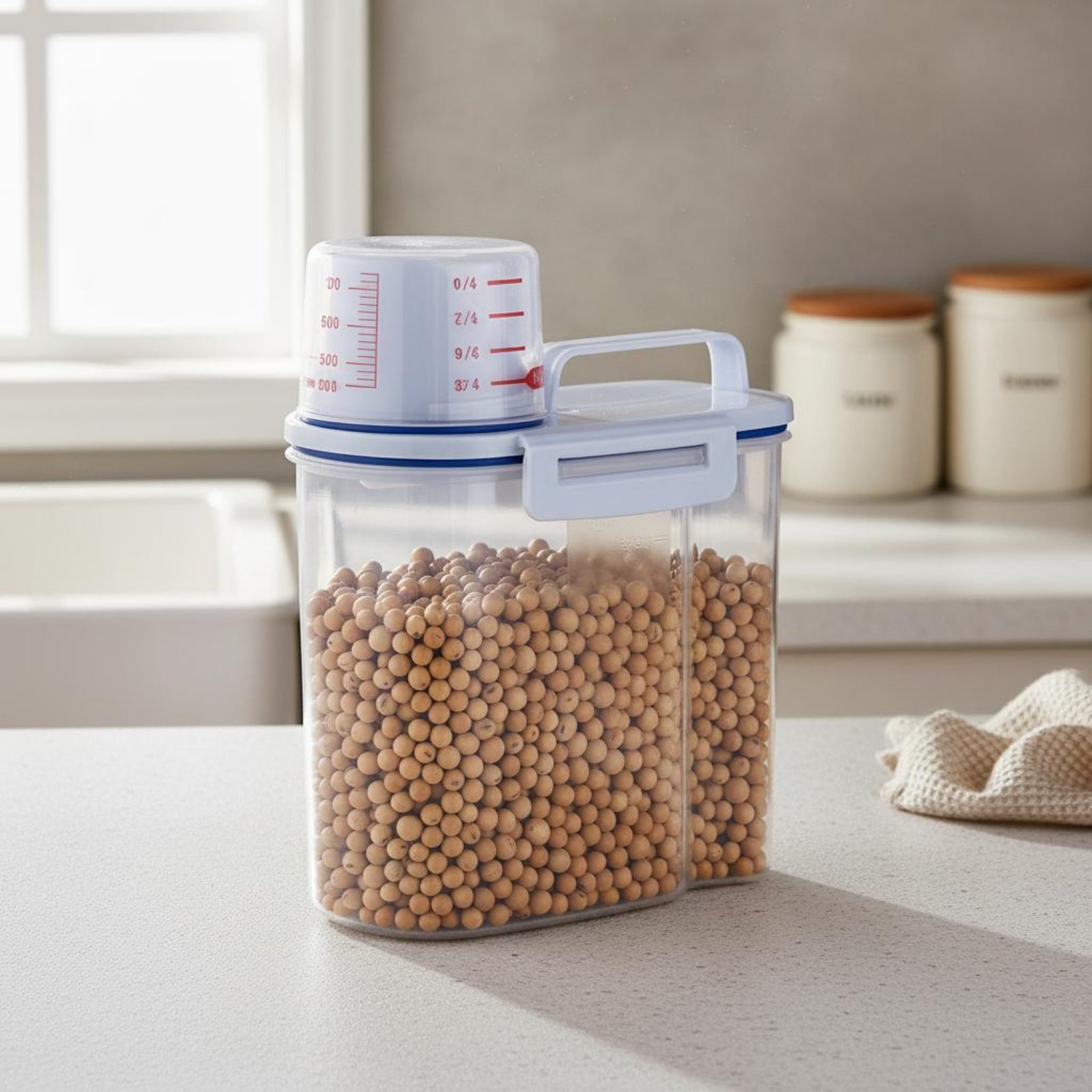 米収納容器 安全な米ディスペンサー 計量機能付き ドライフー - Food Storage Pantry のレビューと価格