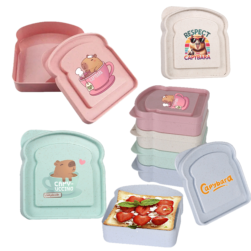 カピバラサンドイッチ食品保存ケースコンテナサラダフルーツスナ - Food Storage Boxes With Lids のレビューと価格