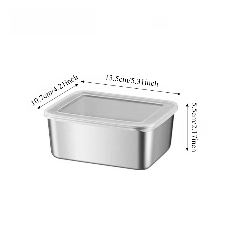 3/6個入り ステンレス製 長方形食品保存容器 蓋付き 厚手 - Food Storage Boxes With Lids のレビューと価格