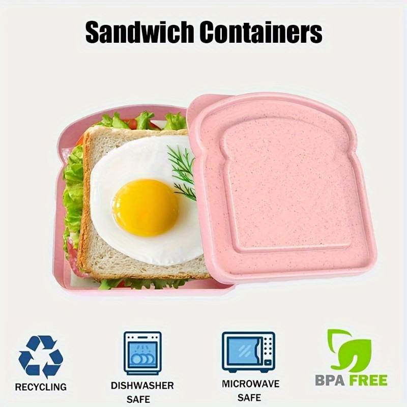 1pc 弁当箱、サンドイッチ容器、弁当箱用プラスチックトース - Food Storage Boxes With Lids のレビューと価格