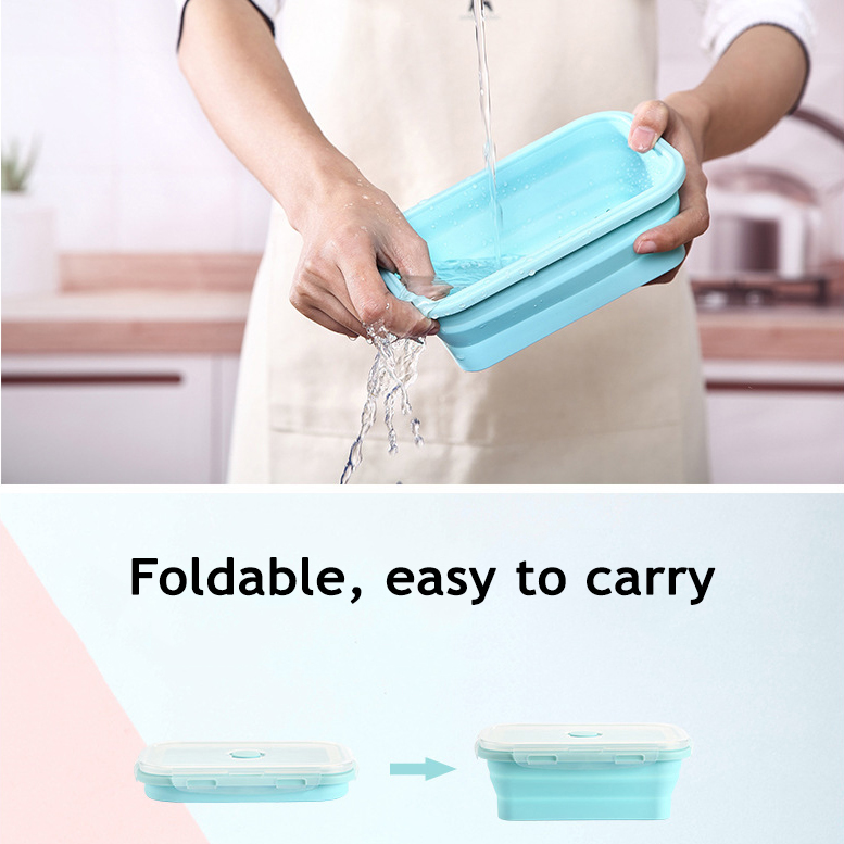 折りたたみ式シリコン製食品保存容器、密閉蓋付き、電子レンジ・ - Food Storage Boxes With Lids のレビューと価格