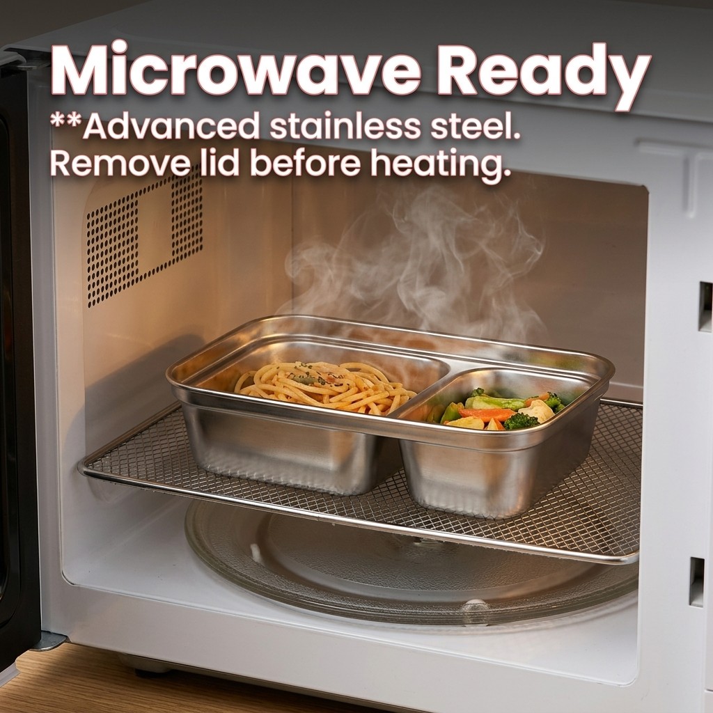 電子レンジ対応 304ステンレス製ランチボックスセット 弁当 - Storage Food Prep のレビューと価格
