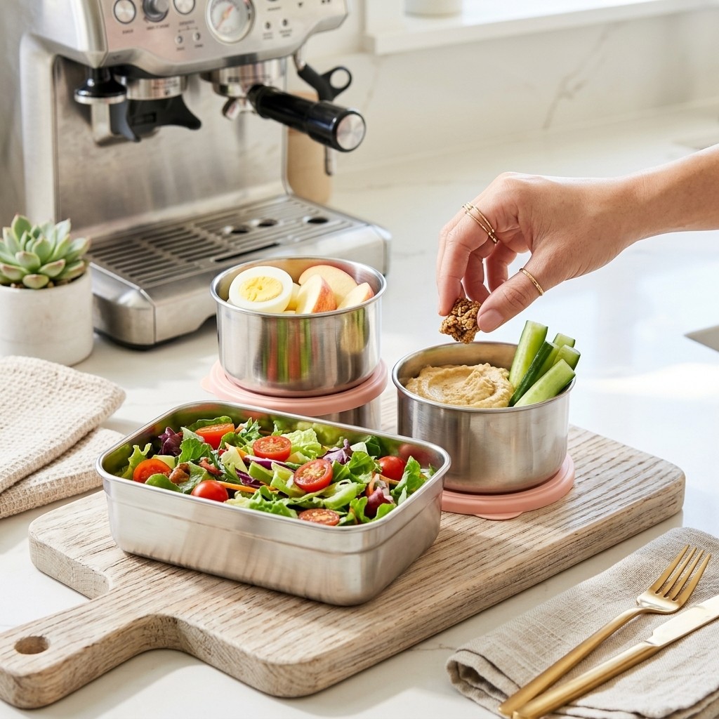 電子レンジ対応 304ステンレス製ランチボックスセット 弁当 - Storage Food Prep のレビューと価格