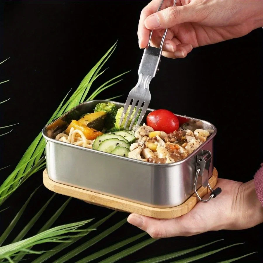 新しい304ステンレス製竹製蓋付きランチボックス、和風蓋付き - Food Storage Boxes With Lids のレビューと価格