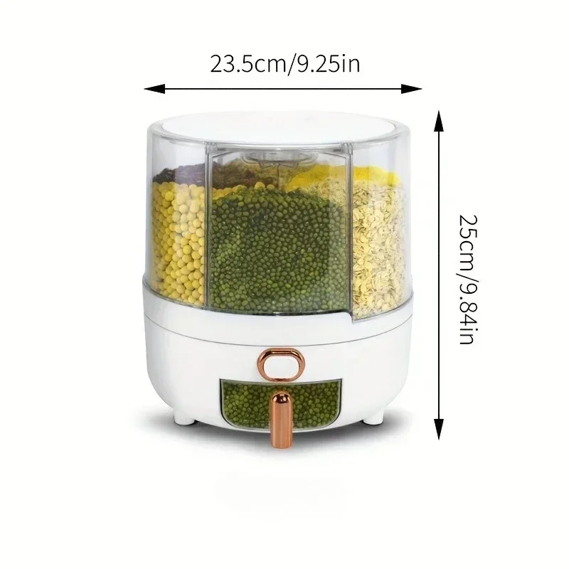 6区画360 °   回転式密閉食品保存容器 - シリアル、 - Food Storage Pantry のレビューと価格