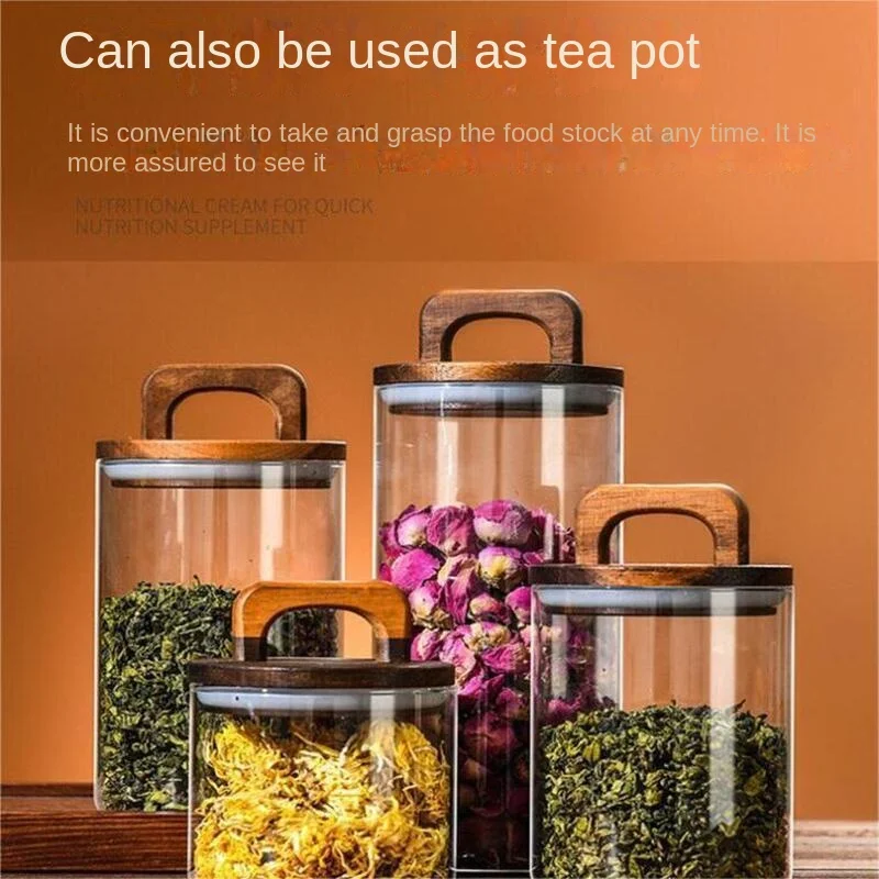 700-2100 ミリリットル木製蓋ガラス瓶 1pc 気密キ - Glass Food Storage Xl のレビューと価格