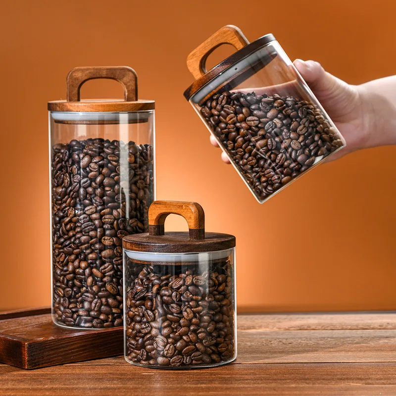 700-2100 ミリリットル木製蓋ガラス瓶 1pc 気密キ - Glass Food Storage Xl のレビューと価格