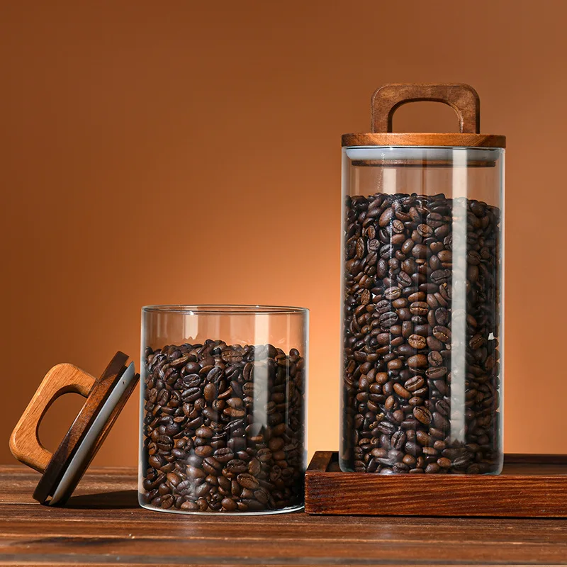 700-2100 ミリリットル木製蓋ガラス瓶 1pc 気密キ - Glass Food Storage Xl のレビューと価格