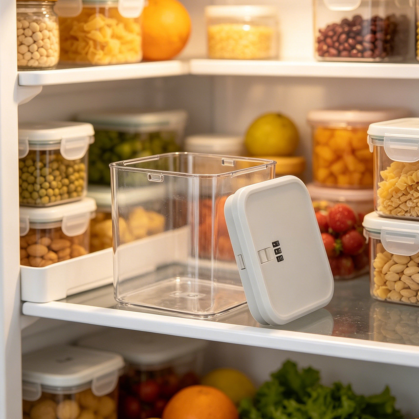 透明な冷蔵庫用収納ボックス、子供用安全ロック付き、暗証番号ロ - Lock And Lock Food Storage のレビューと価格