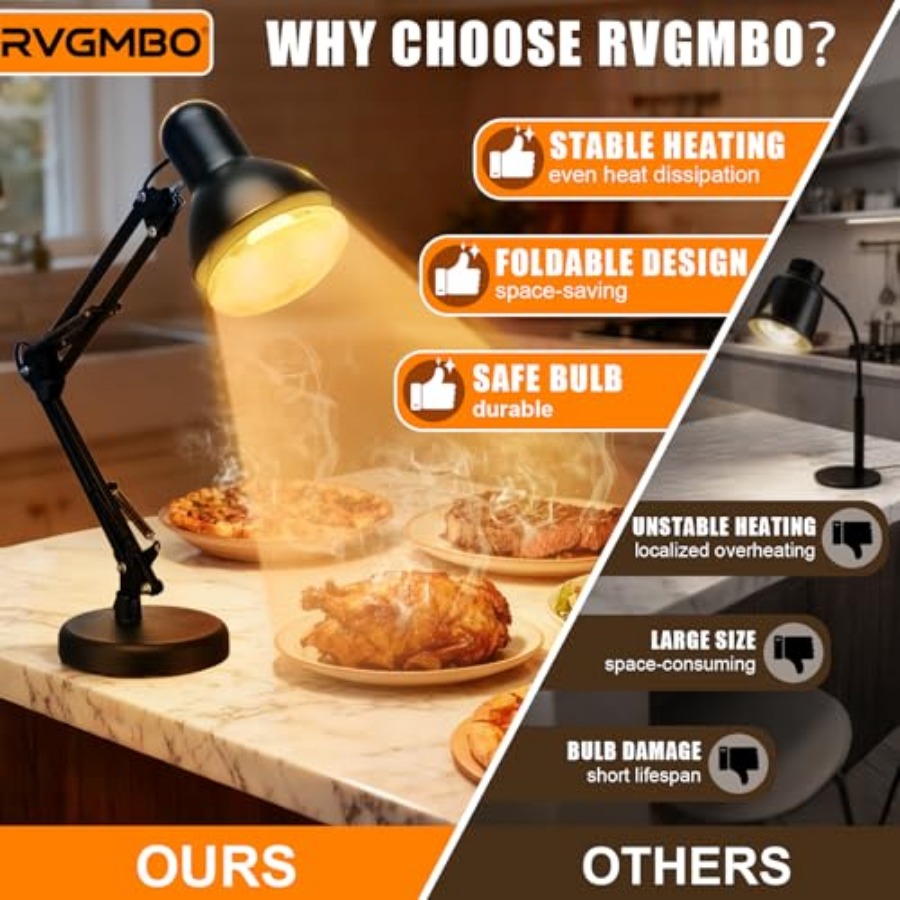 ポータブルフードヒートランプ - [折りたたみ式デザイン]  - Portable Food Warmer のレビューと価格