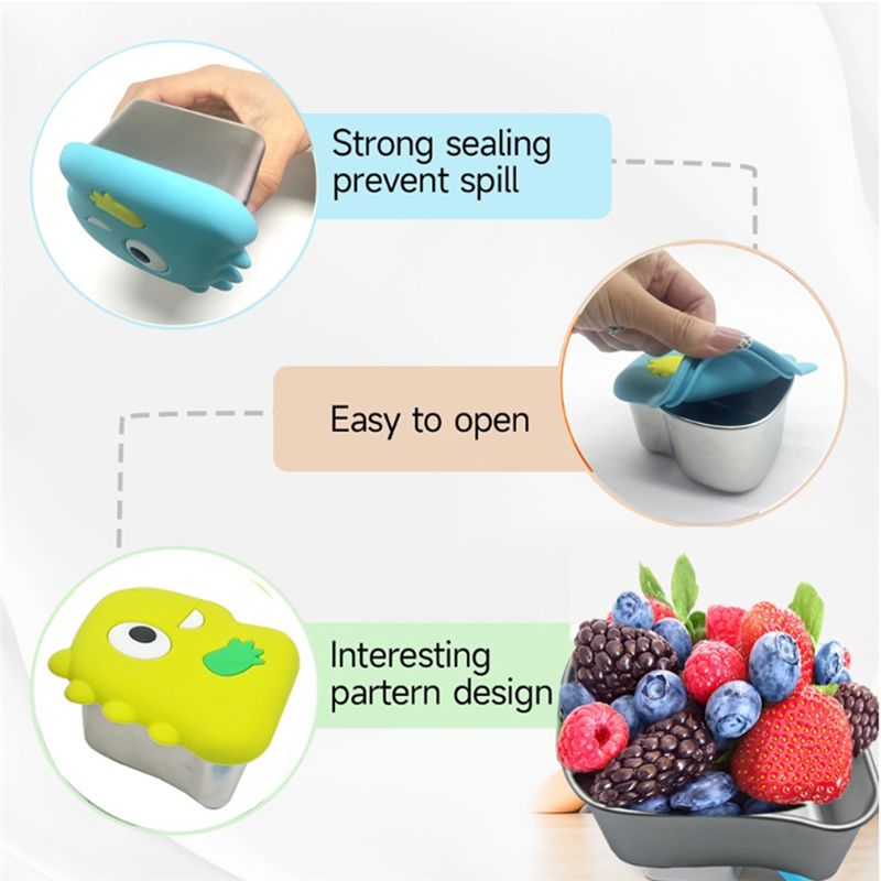 AA94-304 ステンレス製恐竜型スナックボックス シリコ - Food Storage Boxes With Lids のレビューと価格