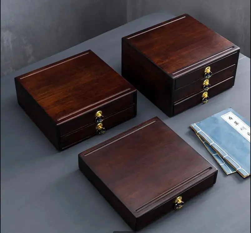 ティーケーキ収納ボックス竹引き出しデスクトップオーガナイザー - Food Storage In Cabinets のレビューと価格