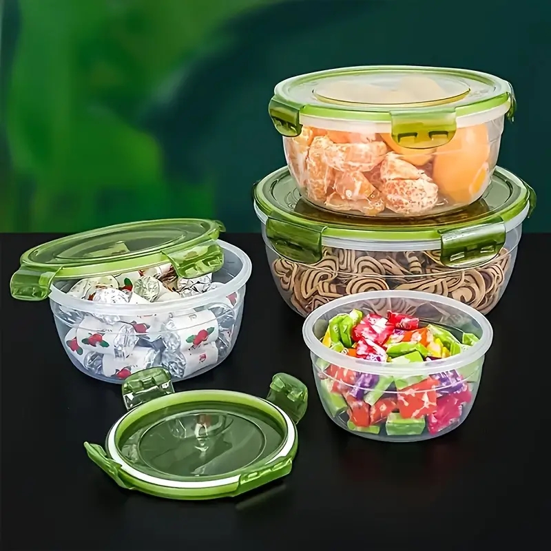 4つのプラスチック製食品保存容器、ランチボックス、食堂、キャ - Food Storage Meals のレビューと価格