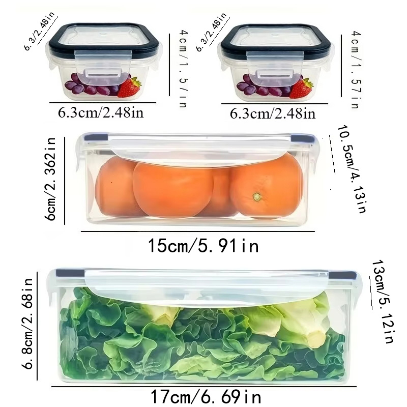 8個セットには、4つの容器と4つの蓋が含まれています。気密食 - Food Storage Boxes With Lids のレビューと価格