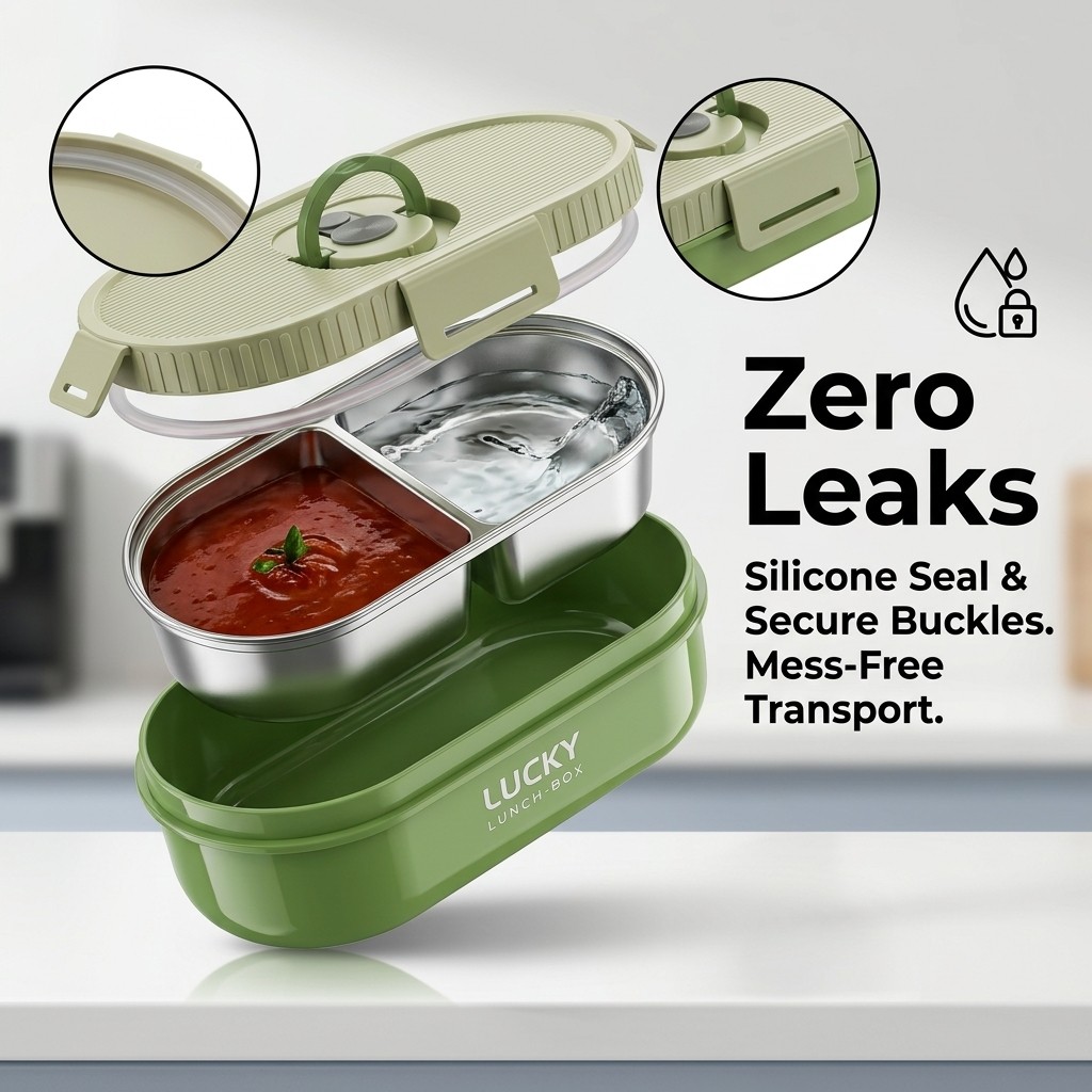 電子レンジ対応 304ステンレス製弁当箱セット、漏れ防止ポー - Food Storage Jar Set のレビューと価格