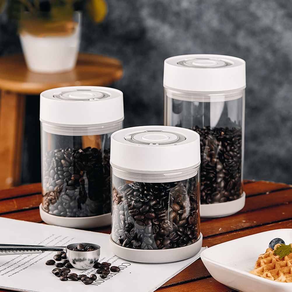 キッチン防湿ガラスコーヒー豆ジャー自動インテリジェント真空保 - Food Storage Meals のレビューと価格