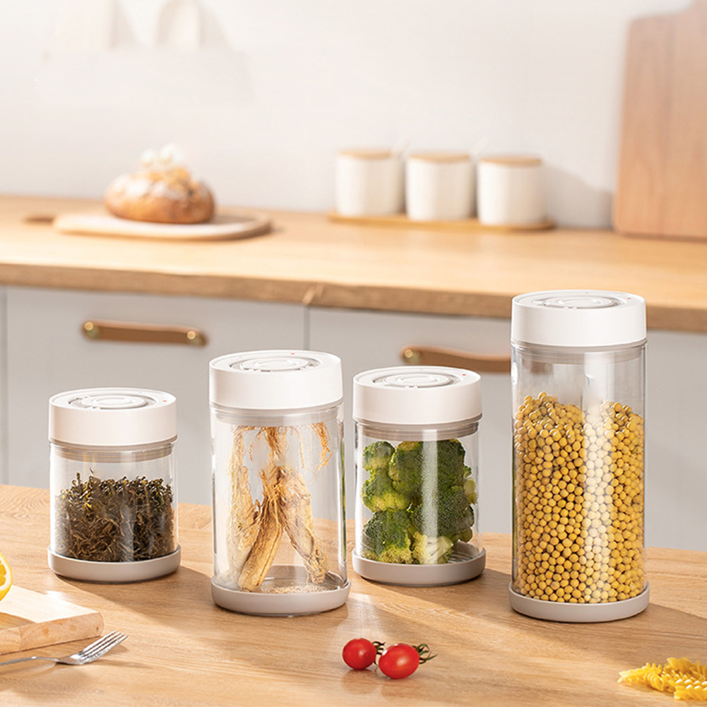 キッチン防湿ガラスコーヒー豆ジャー自動インテリジェント真空保 - Food Storage Meals のレビューと価格