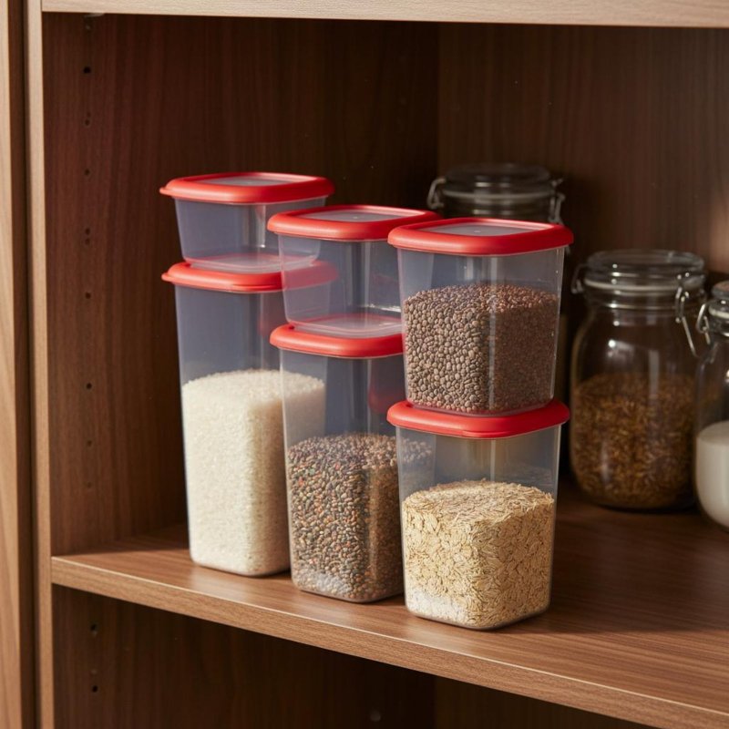 6個セット 密閉食品保存容器 透明デザイン プラスチック製  - Food Storage Pantry のレビューと価格