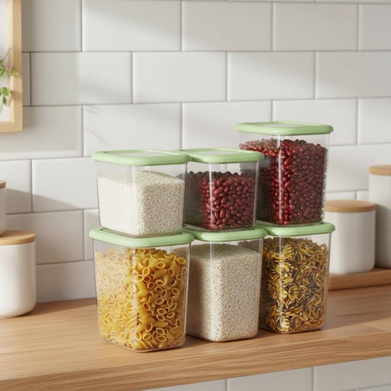 6個セット 密閉食品保存容器 透明デザイン プラスチック製  - Food Storage Pantry のレビューと価格