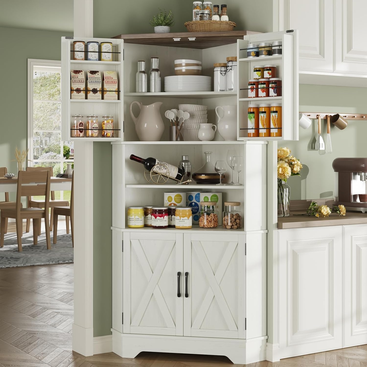 # コーナーキャビネット、高さ67インチのキッチンパントリー - Food Storage In Cabinets のレビューと価格