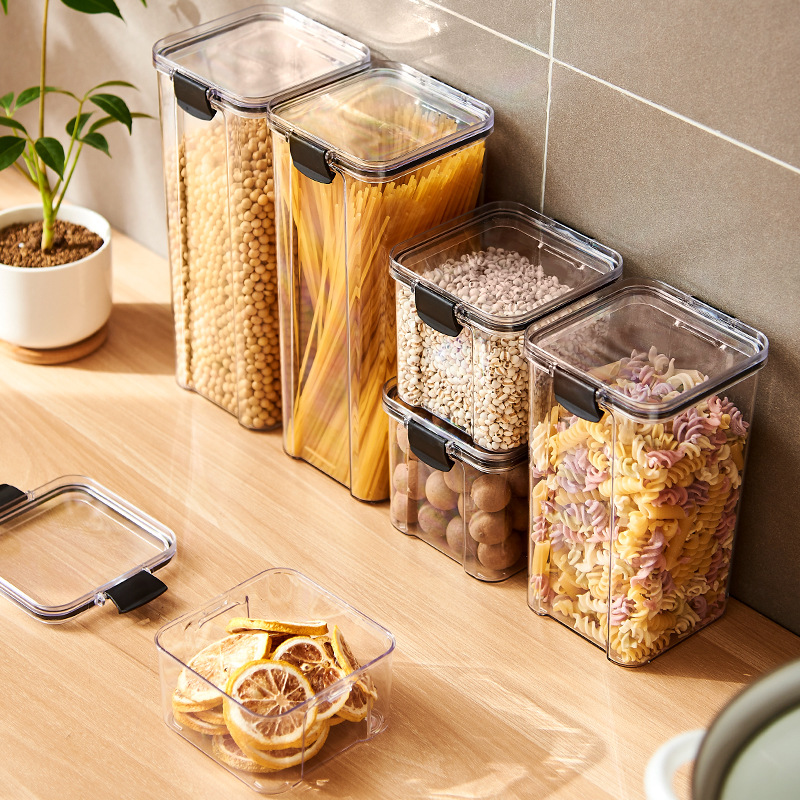 密封された瓶キッチン穀物収納オーガナイザー大型タンクプラスチ - Food Storage Jar Set のレビューと価格