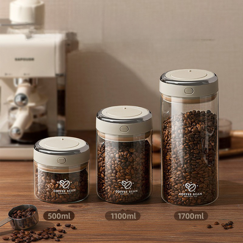 500/1100/1700mlコーヒー豆真空密閉タンクCO2 - Food Storage Glass のレビューと価格