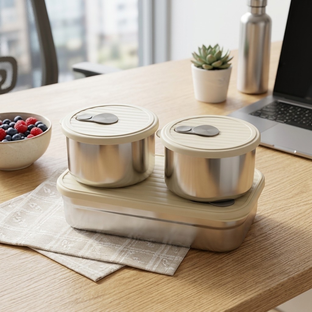 電子レンジ対応 304ステンレス製弁当箱セット 3コンパート - Storage Food Prep のレビューと価格