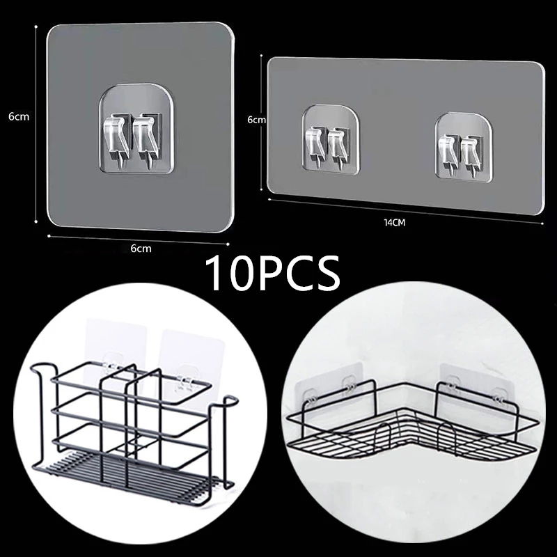 透明フック用ウォール収納ラック,ハンギングアクセサリー,強力 - Food Storage Shelving のレビューと価格